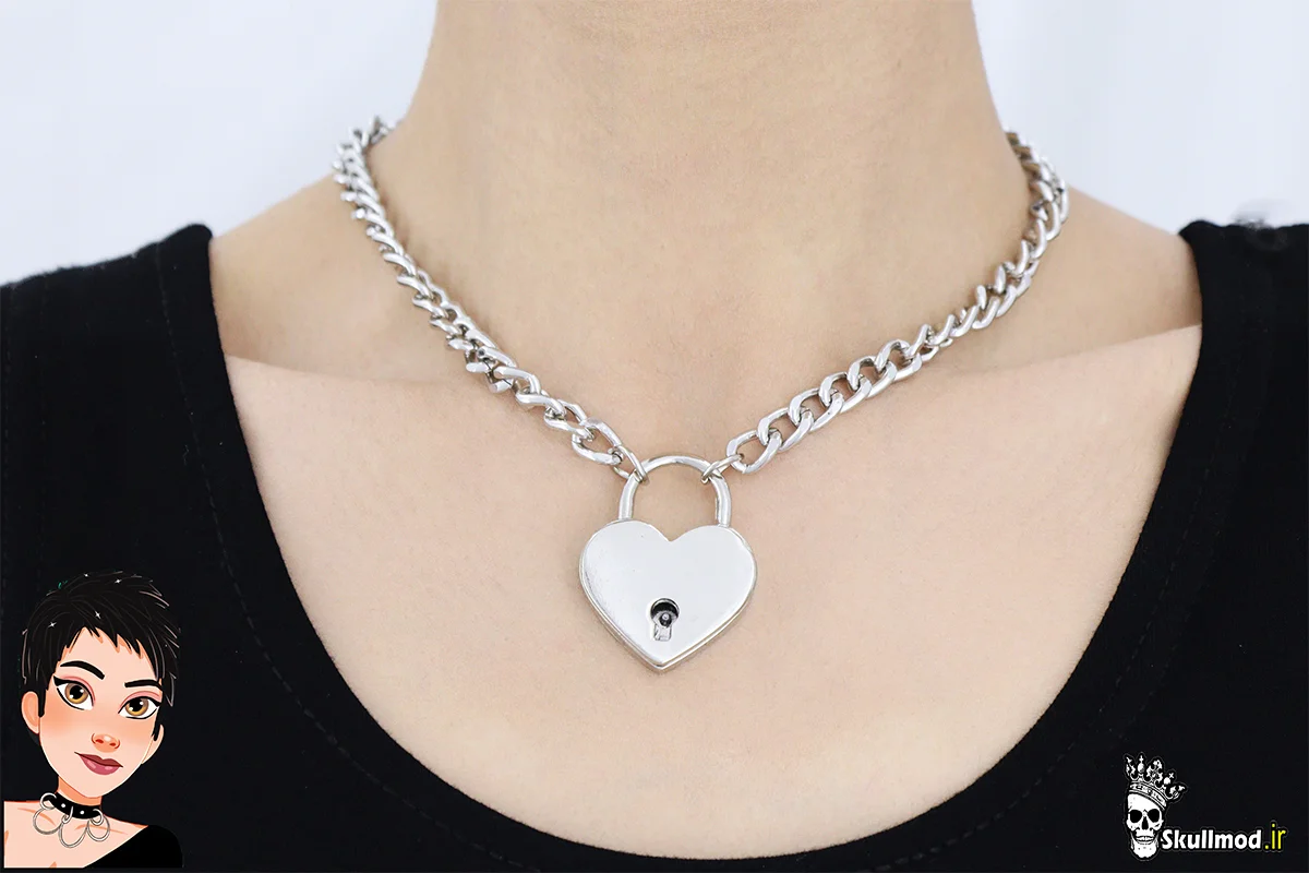 گردنبند قفل قلبی گاتیک