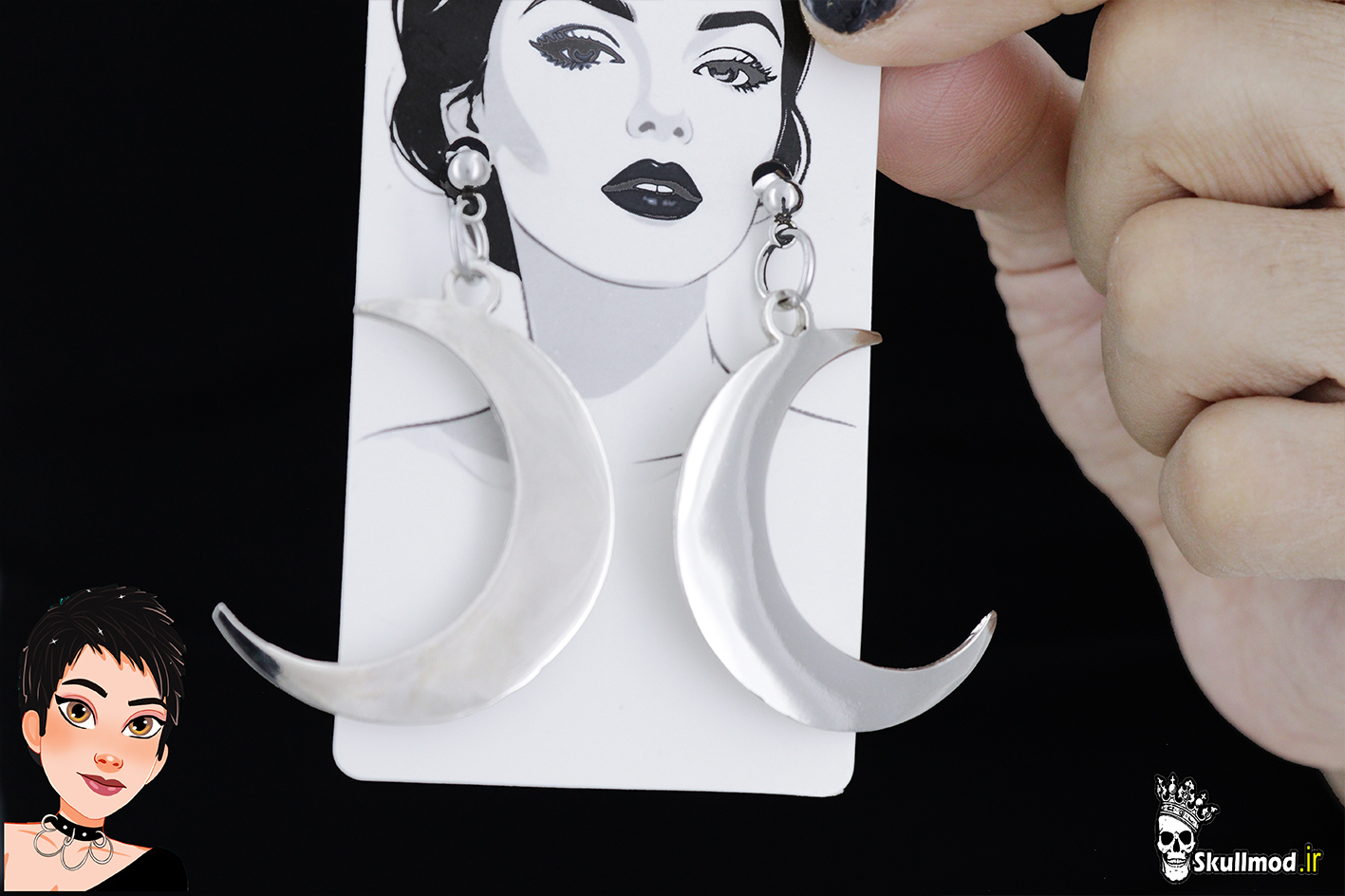 گوشواره ماه بزرگ گاتیک اسکالمد