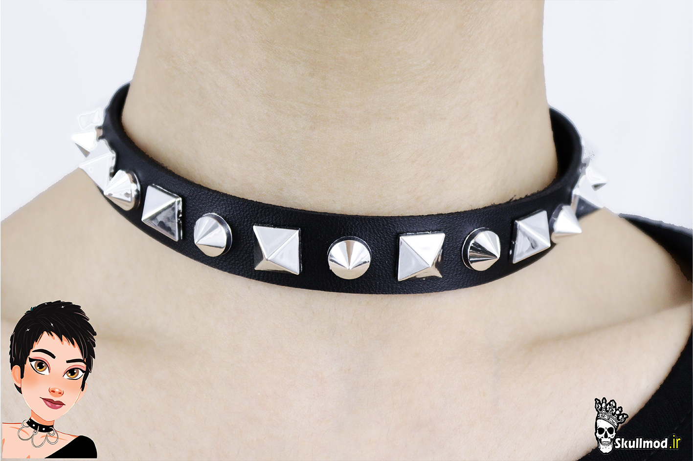 چوکر و دستبند سه کاره استاد و اسپایک مخروطی 3in1 ایمو