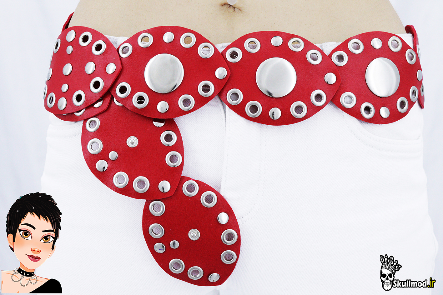 کمربند کابویی بیضی دیسکی قرمز