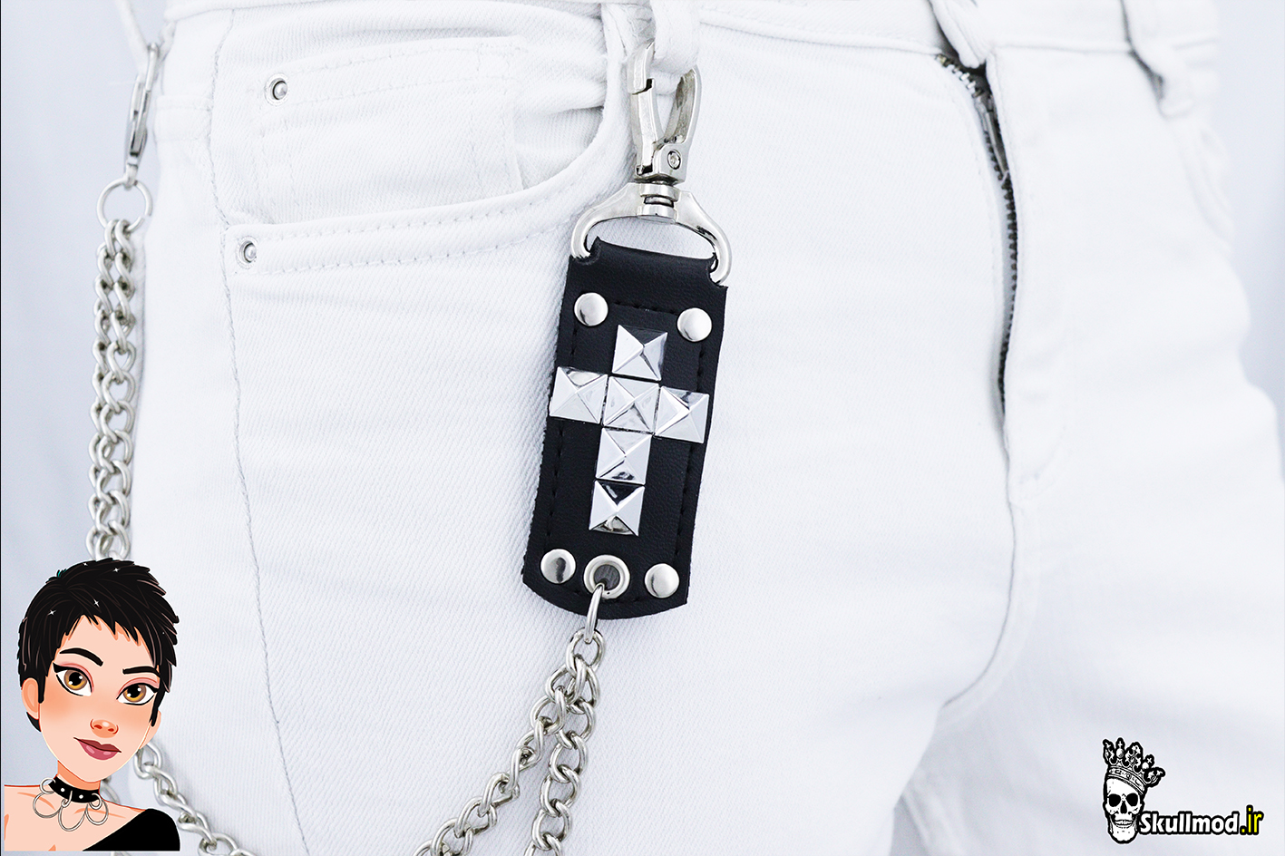 زنجیر شلوار دو لاین ایمو استاد صلیب luxe