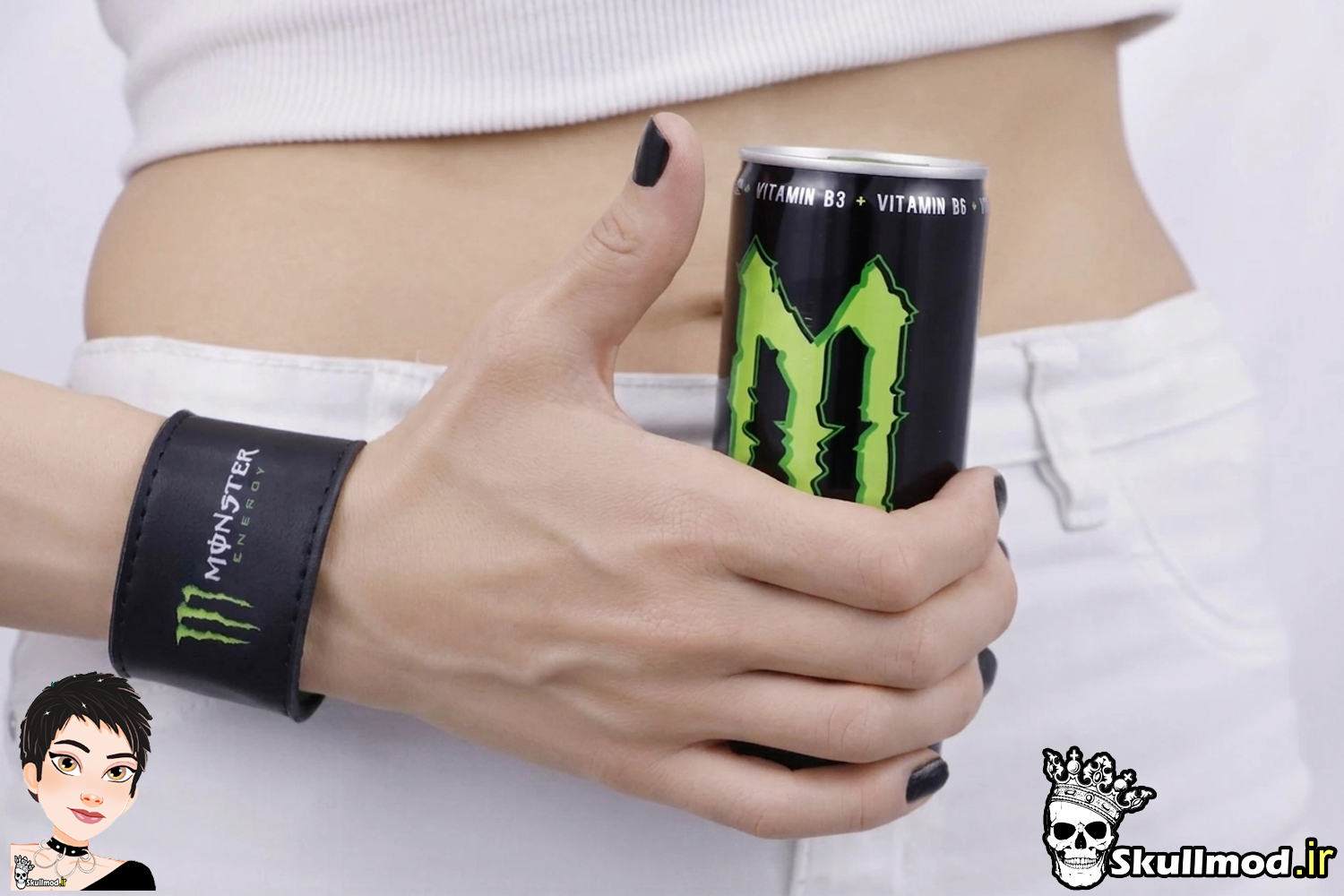 دستبند چرمی طرح دار MONSTER