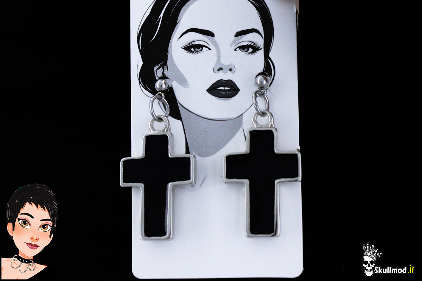 گوشواره صلیب گاتیک اسکالمد